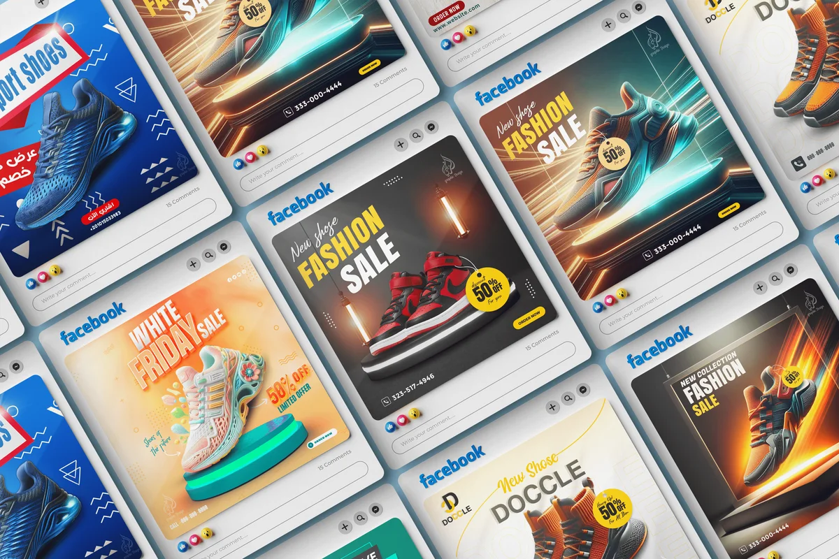 Shoes advertisement on social media