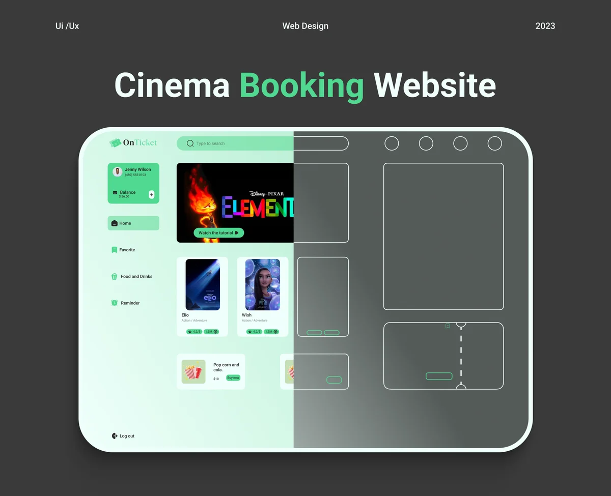 cinema booking web design